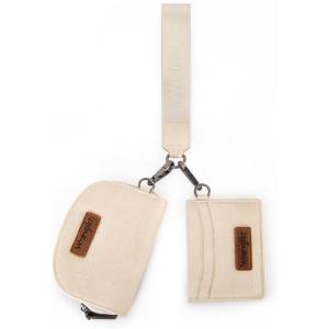Wrangler KeyChain Wallet Wristlet Wallets for Women Dual Pouch Wristlet Rfid Blocking Credit Card Holder Wallet(Tan)