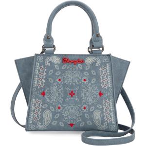 Wrangler Small Tote Purse Cute Women’s Handbags Western Paisley Print Satchel Bags(Paisley-jean)