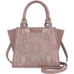Wrangler Small Tote Purse Cute Women’s Handbags Western Paisley Print Satchel Bags(Paisley-pink)