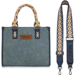 Wrangler Tote Bag for Women Aztec Western Retro Purse Top Handle Handbags(A-aztec-jean)