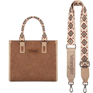 Wrangler Tote Bag for Women Aztec Western Retro Purse Top Handle Handbags(B-aztec-brown)
