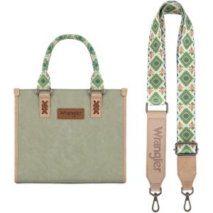 Wrangler Tote Bag for Women Aztec Western Retro Purse Top Handle Handbags(B-aztec-green)