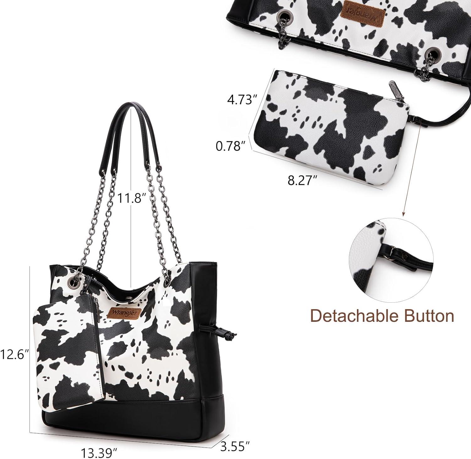 imageMontana West Wrangler Tote Bag for Women 2PCS Purses and Handbags Drawstring Shoulder Bag with Removable Pouch