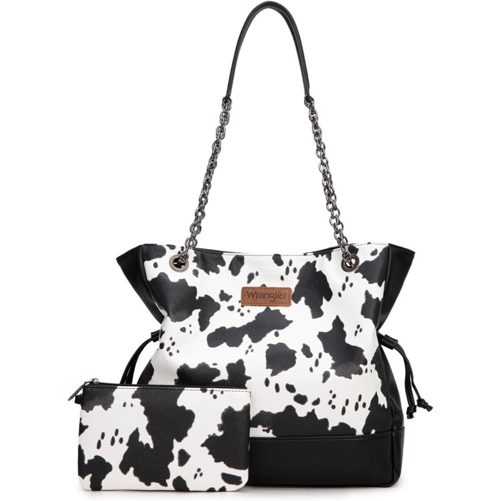imageMontana West Wrangler Tote Bag for Women 2PCS Purses and Handbags Drawstring Shoulder Bag with Removable Pouch