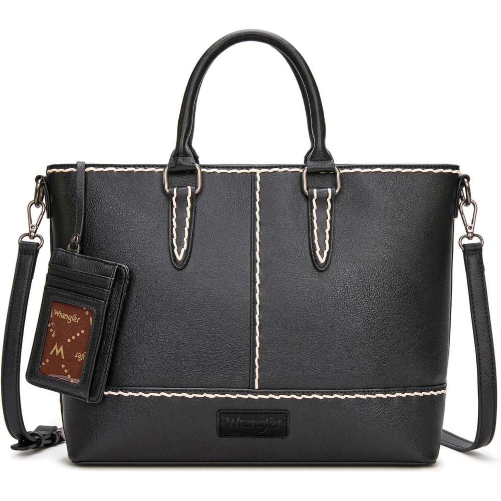 imageWrangler Tote Bag for Women Tophandle Handbags Crossbody Bag with Credit Card HolderBlack