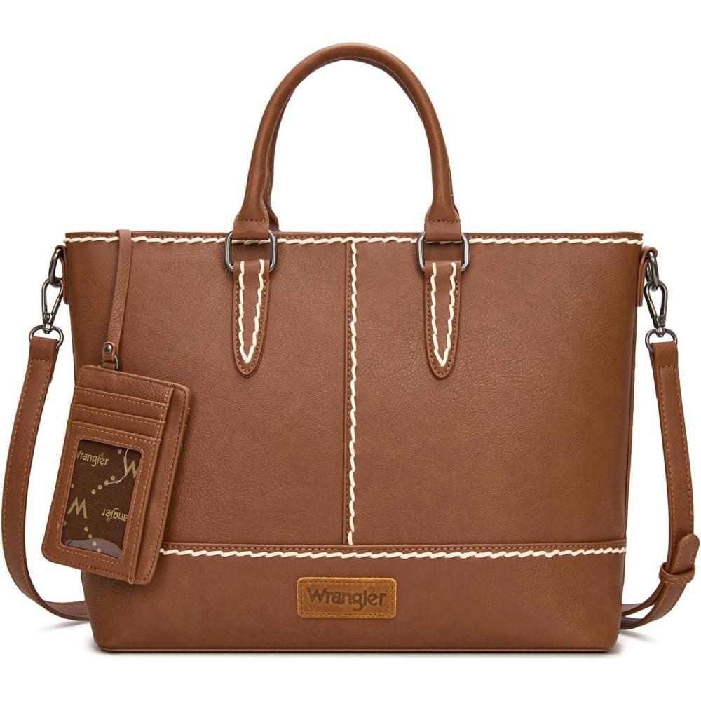 imageWrangler Tote Bag for Women Tophandle Handbags Crossbody Bag with Credit Card HolderRusset Coffee