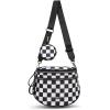 Printed-checkered Black