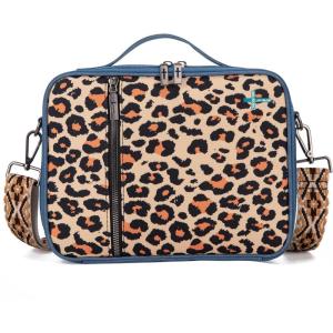 Montana West Bible Covers for Women Men with Leather Bookmark Carrying Book Case Church Bag Outdoor Bible Protective(Leopard)