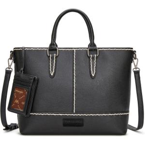 Wrangler Tote Bag for Women Top-handle Handbags Crossbody Bag with Credit Card Holder(Black)