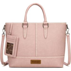 Wrangler Tote Bag for Women Top-handle Handbags Crossbody Bag with Credit Card Holder(Pink)