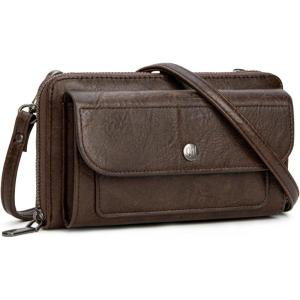 Montana West Crossbody Purses for Women Wristlet Wallets with Phone Pocket & Credit Card Slots(Dark Brown)