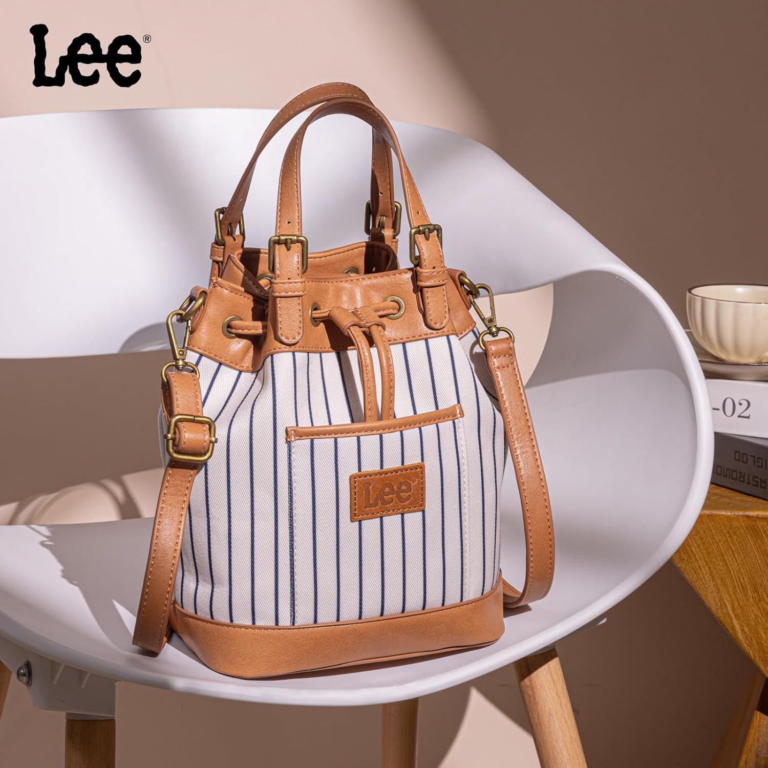 imageMontana West x Lee 3in1 Convertible Purses for Women Drawstring Bucket Bag Crossbody Bag amp Backpack Purse with StrapBeige