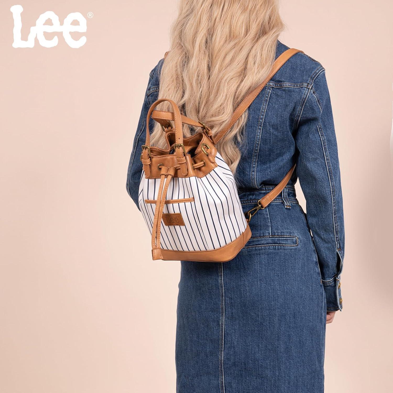 imageMontana West x Lee 3in1 Convertible Purses for Women Drawstring Bucket Bag Crossbody Bag amp Backpack Purse with StrapBeige