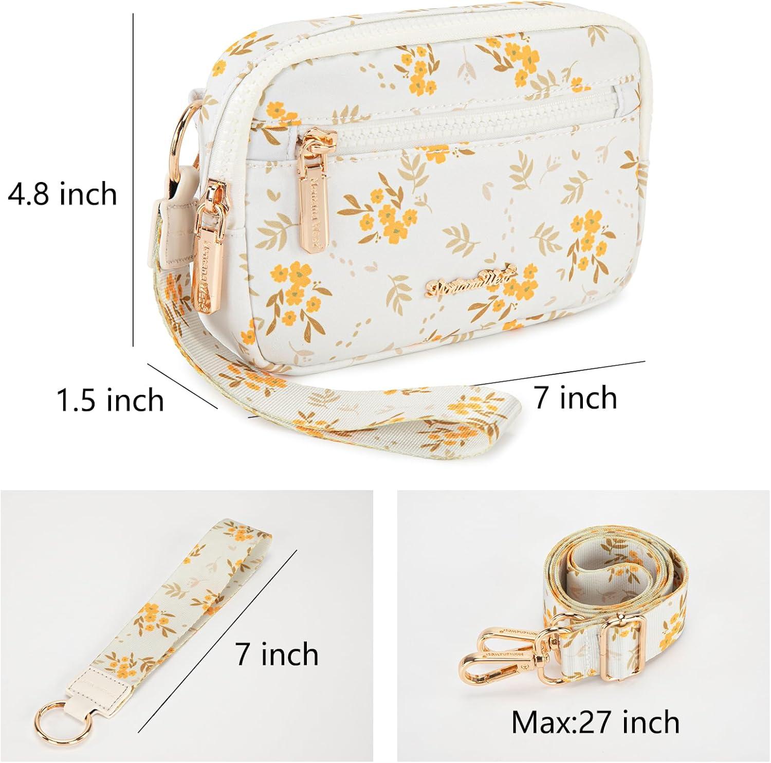 imageMontana West Wristlet Wallets for Women Nylon RFID Small Crossbody Phone Purse with Builtin Card Slots for GiftBeige
