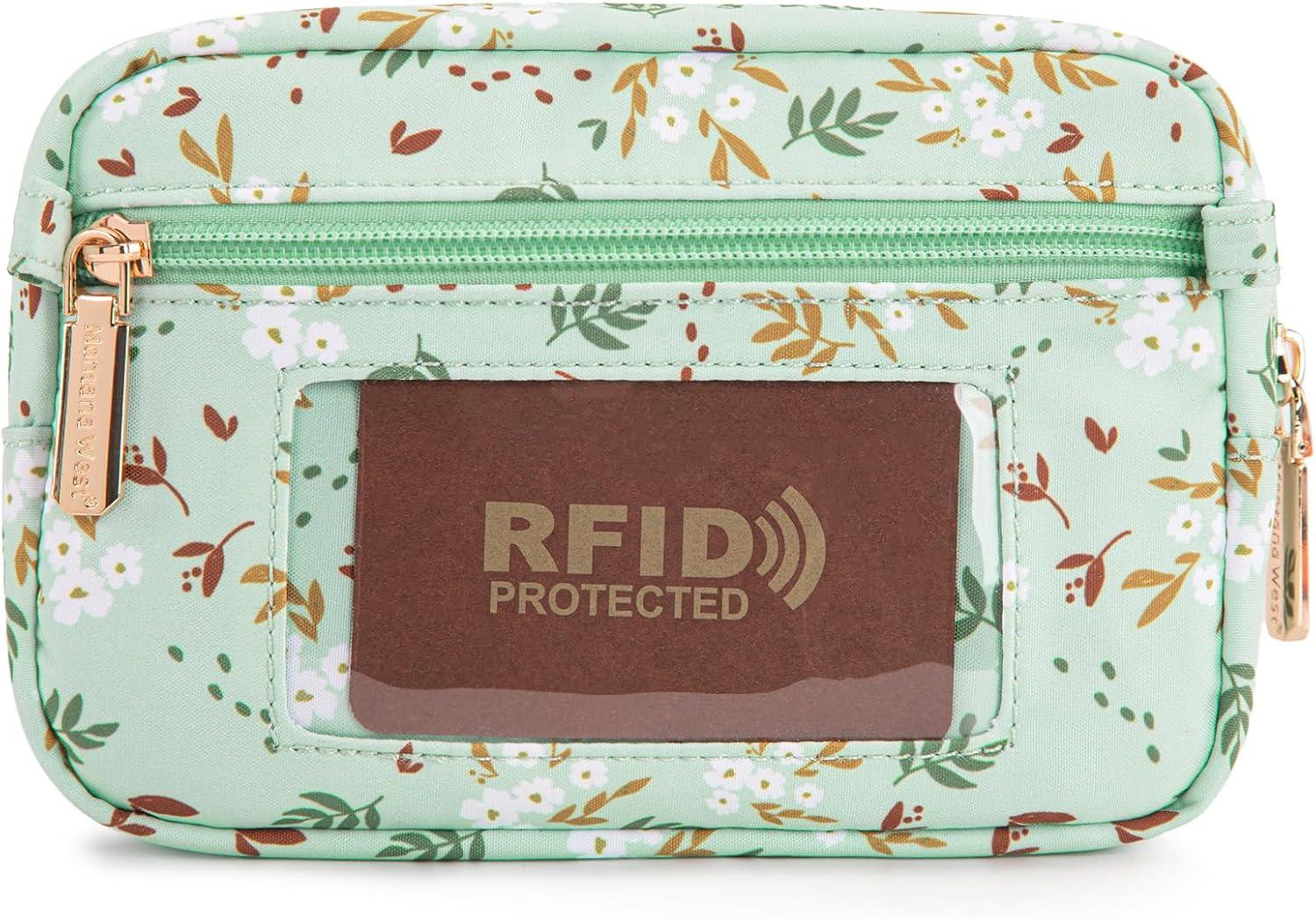 imageMontana West Wristlet Wallets for Women Nylon RFID Small Crossbody Phone Purse with Builtin Card Slots for GiftGreen