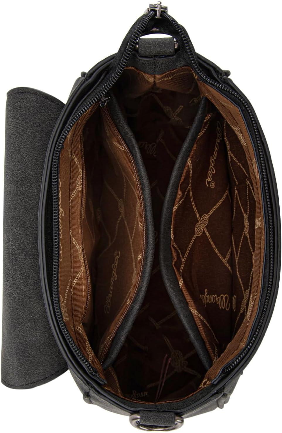 imageWrangler Western Flap Crossbody Bag for Women Designer Purses Shoulder BagBlack
