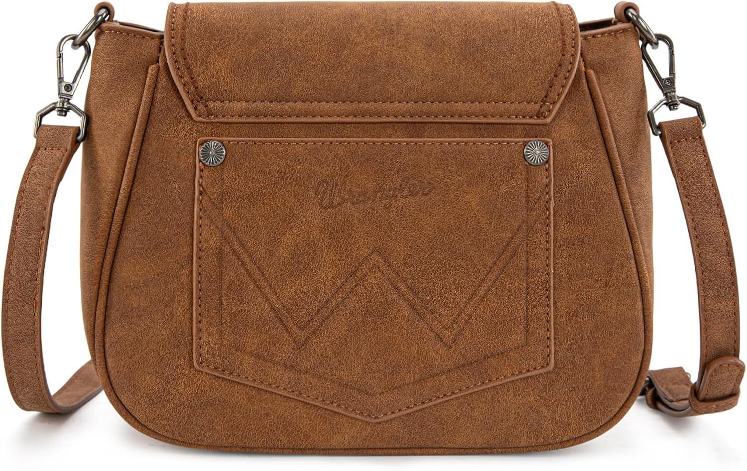 imageWrangler Western Flap Crossbody Bag for Women Designer Purses Shoulder BagBrown