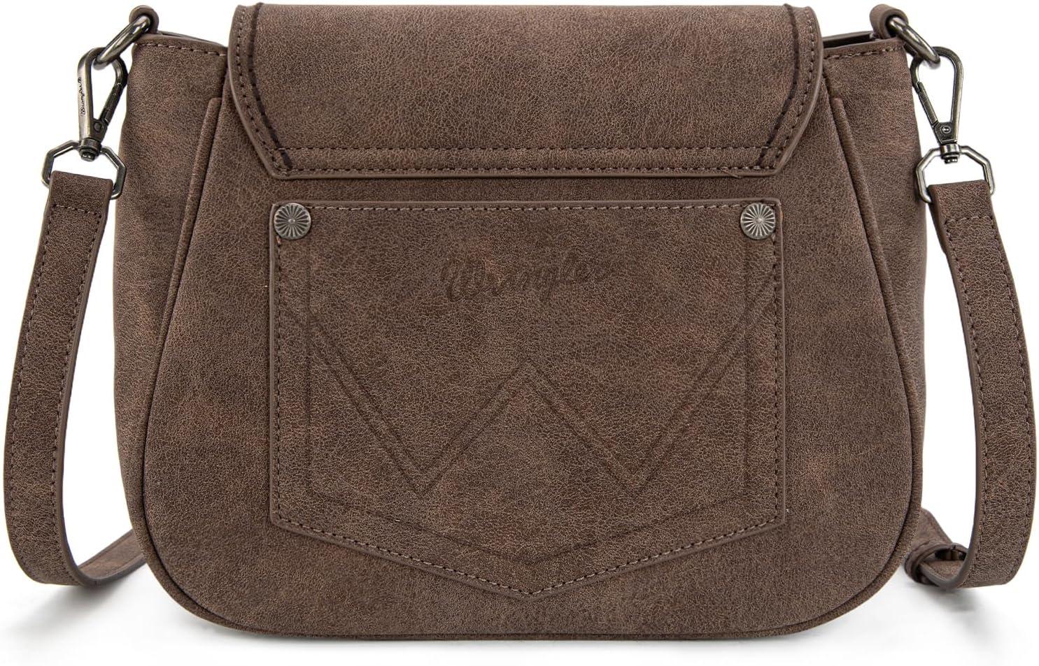 imageWrangler Western Flap Crossbody Bag for Women Designer Purses Shoulder BagCoffee