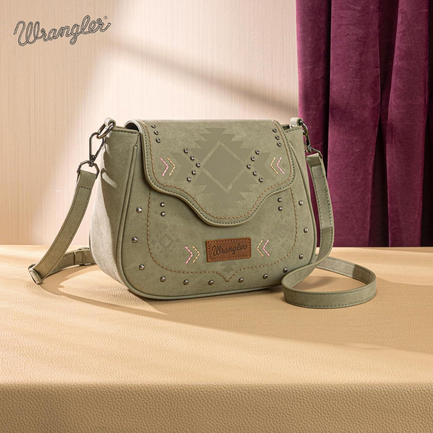imageWrangler Western Flap Crossbody Bag for Women Designer Purses Shoulder BagGreen