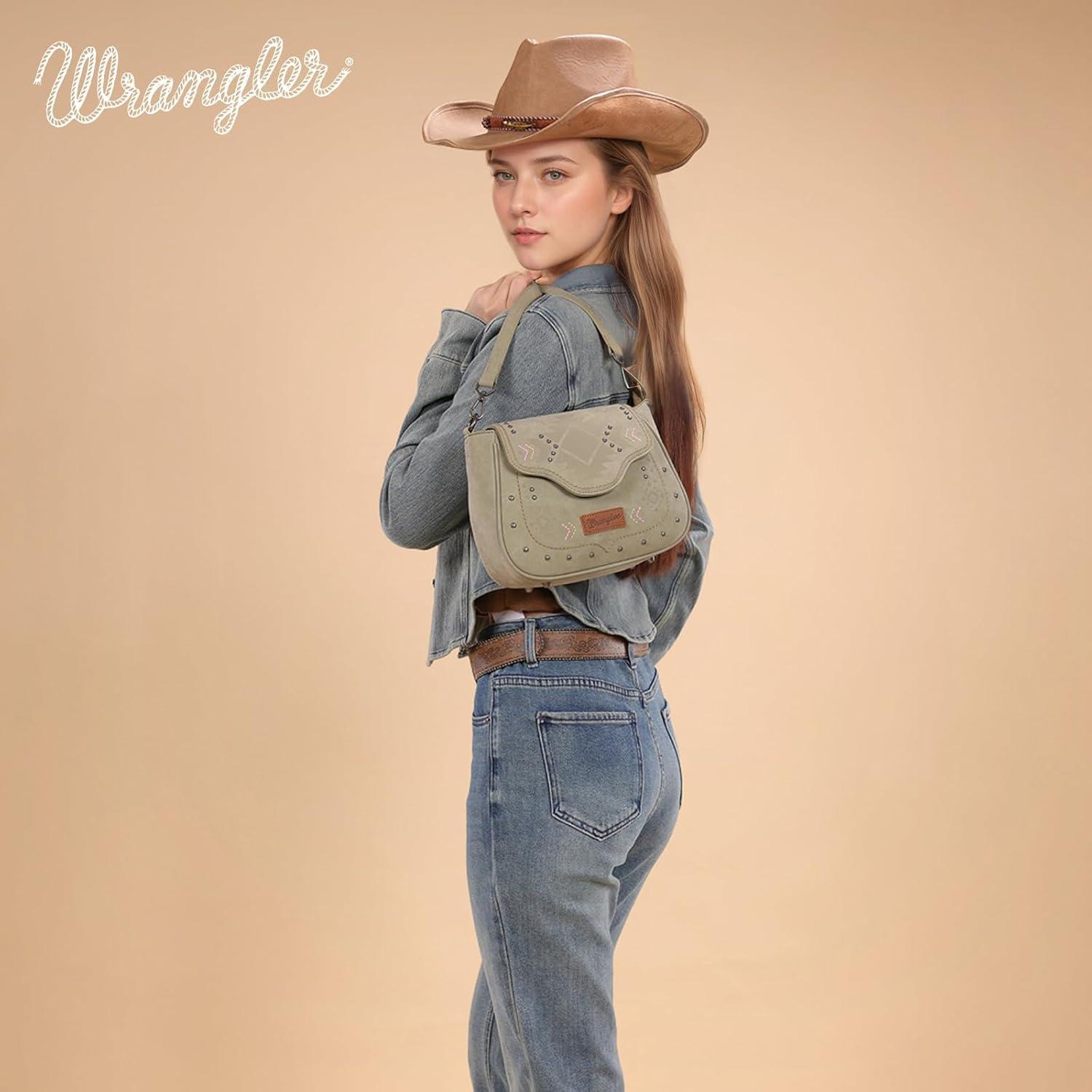 imageWrangler Western Flap Crossbody Bag for Women Designer Purses Shoulder BagGreen