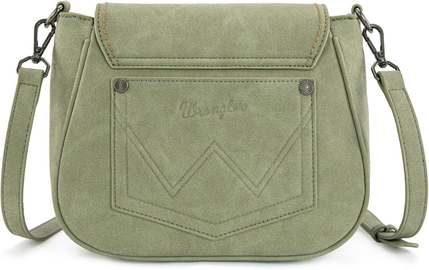 imageWrangler Western Flap Crossbody Bag for Women Designer Purses Shoulder BagGreen