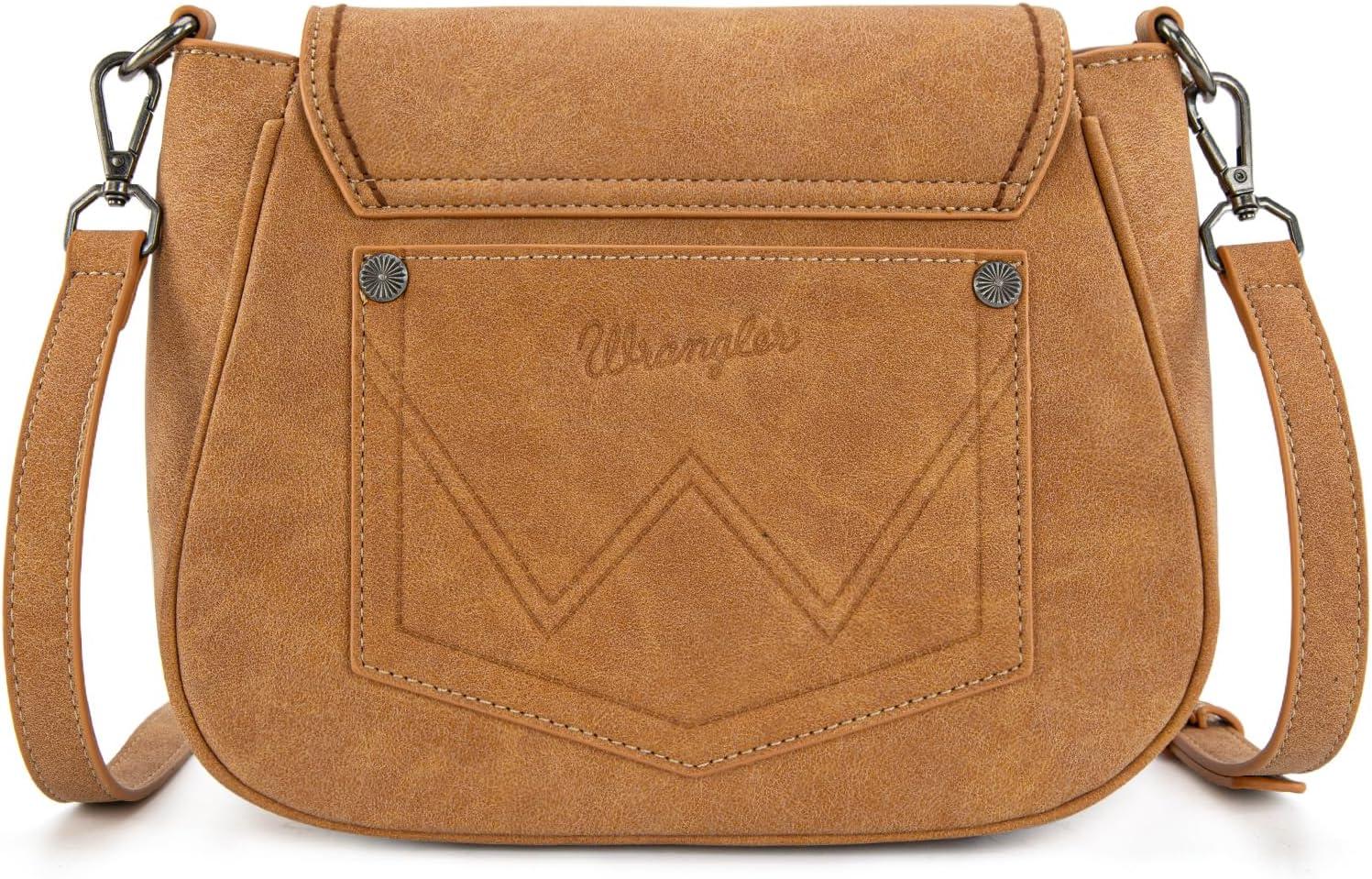 imageWrangler Western Flap Crossbody Bag for Women Designer Purses Shoulder BagLight Brown