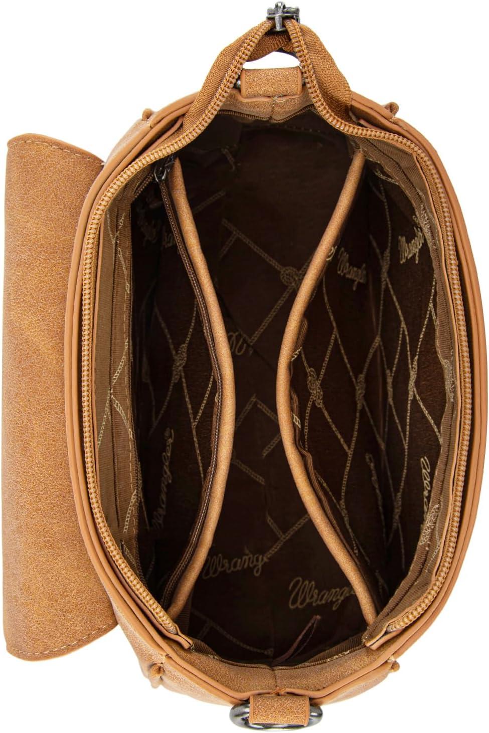 imageWrangler Western Flap Crossbody Bag for Women Designer Purses Shoulder BagLight Brown