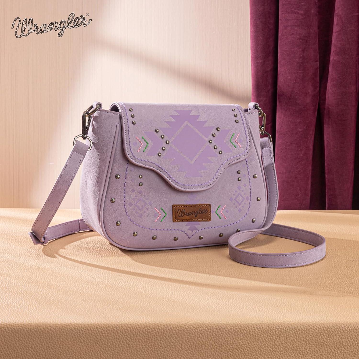 imageWrangler Western Flap Crossbody Bag for Women Designer Purses Shoulder BagPurple