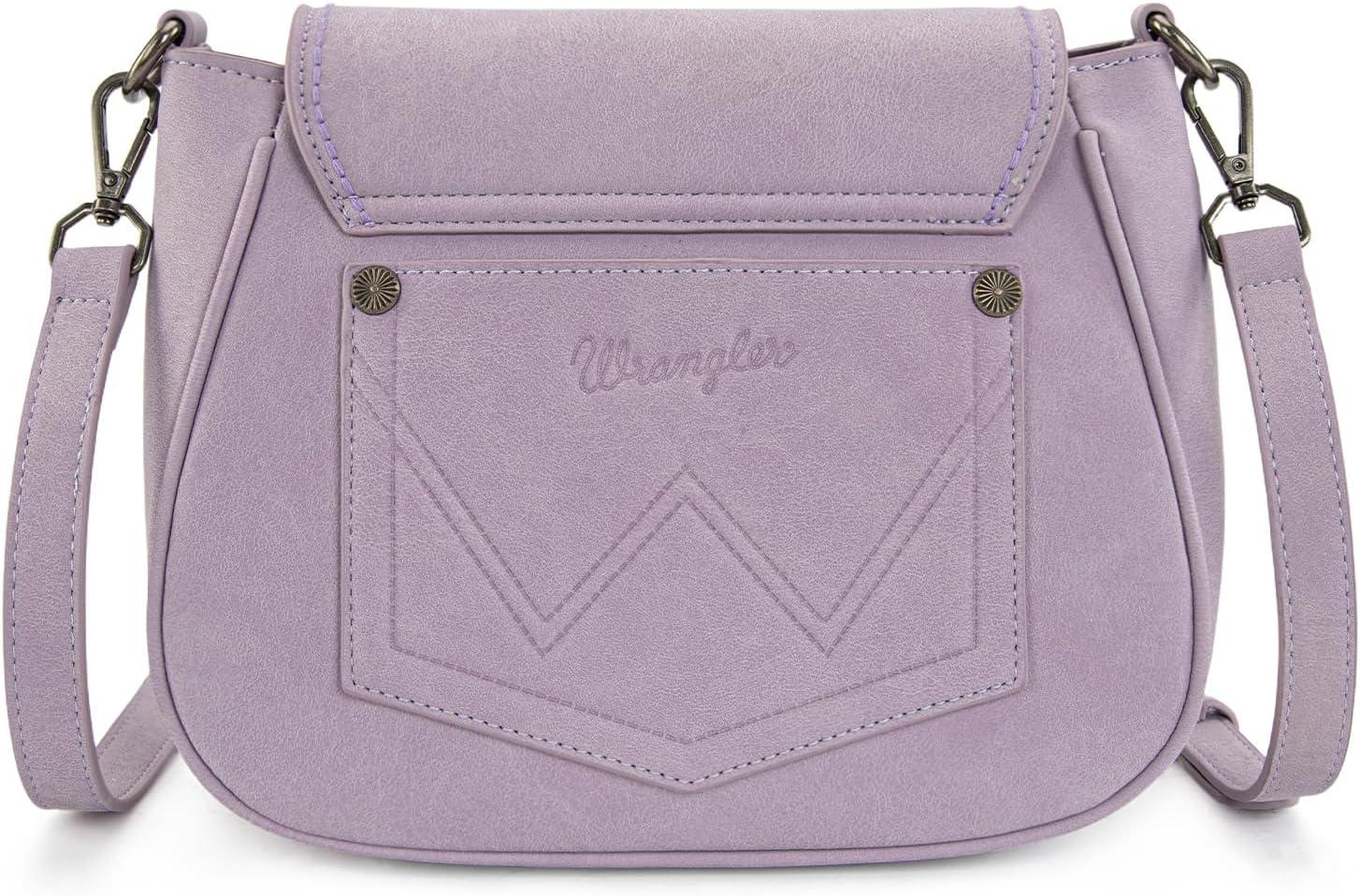imageWrangler Western Flap Crossbody Bag for Women Designer Purses Shoulder BagPurple