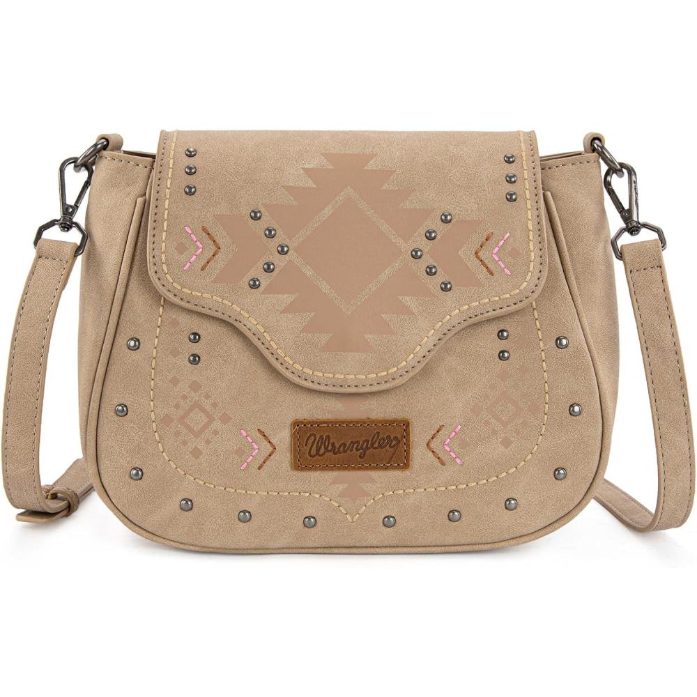 imageWrangler Western Flap Crossbody Bag for Women Designer Purses Shoulder BagTan