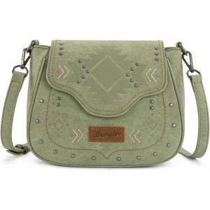Wrangler Western Flap Crossbody Bag for Women Designer Purses Shoulder Bag(Green)