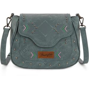 Wrangler Western Flap Crossbody Bag for Women Designer Purses Shoulder Bag(Jean)