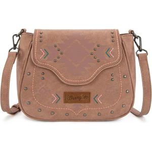 Wrangler Western Flap Crossbody Bag for Women Designer Purses Shoulder Bag(Pink)