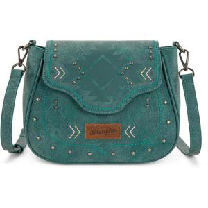 Wrangler Western Flap Crossbody Bag for Women Designer Purses Shoulder Bag(Turquoise)