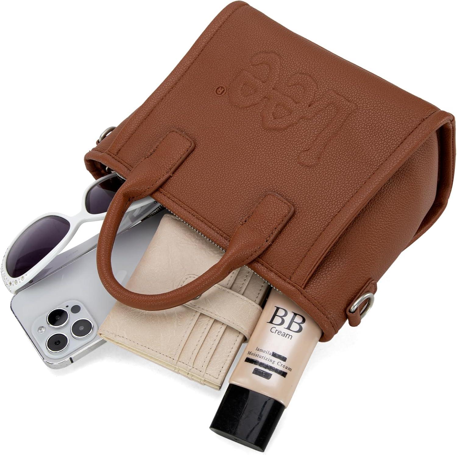 imageMontana West x Lee Small Tote Bag for Women Crossbody Purse amp Handbags with Adjustable StrapBrown