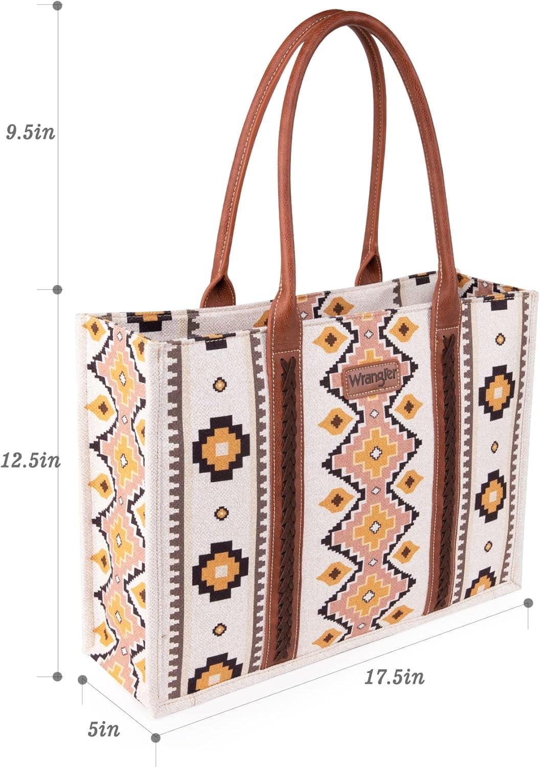 imageMontana West Wrangler Large Tote Bag for Women Work Handbags Shoulder Purses with Top Handle WesternA Angel White No Strap