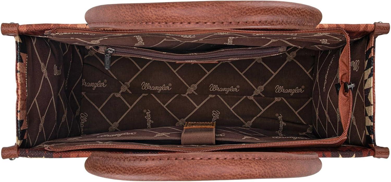 imageMontana West Wrangler Large Tote Bag for Women Work Handbags Shoulder Purses with Top Handle WesternCcanvas Cottonbrown