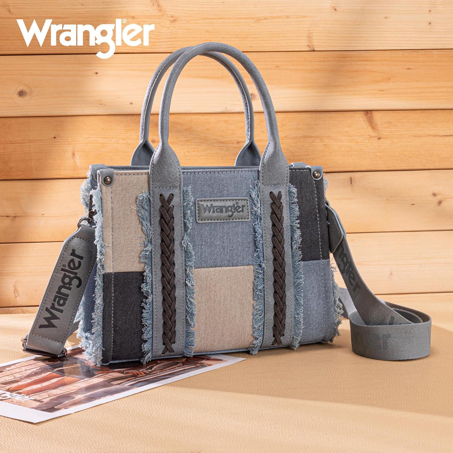 imageMontana West Wrangler Tote Bag for Women Canvas Woven Top Handle Handbags with Guitar Strap Retro Purse Boho Shoulder BagJean