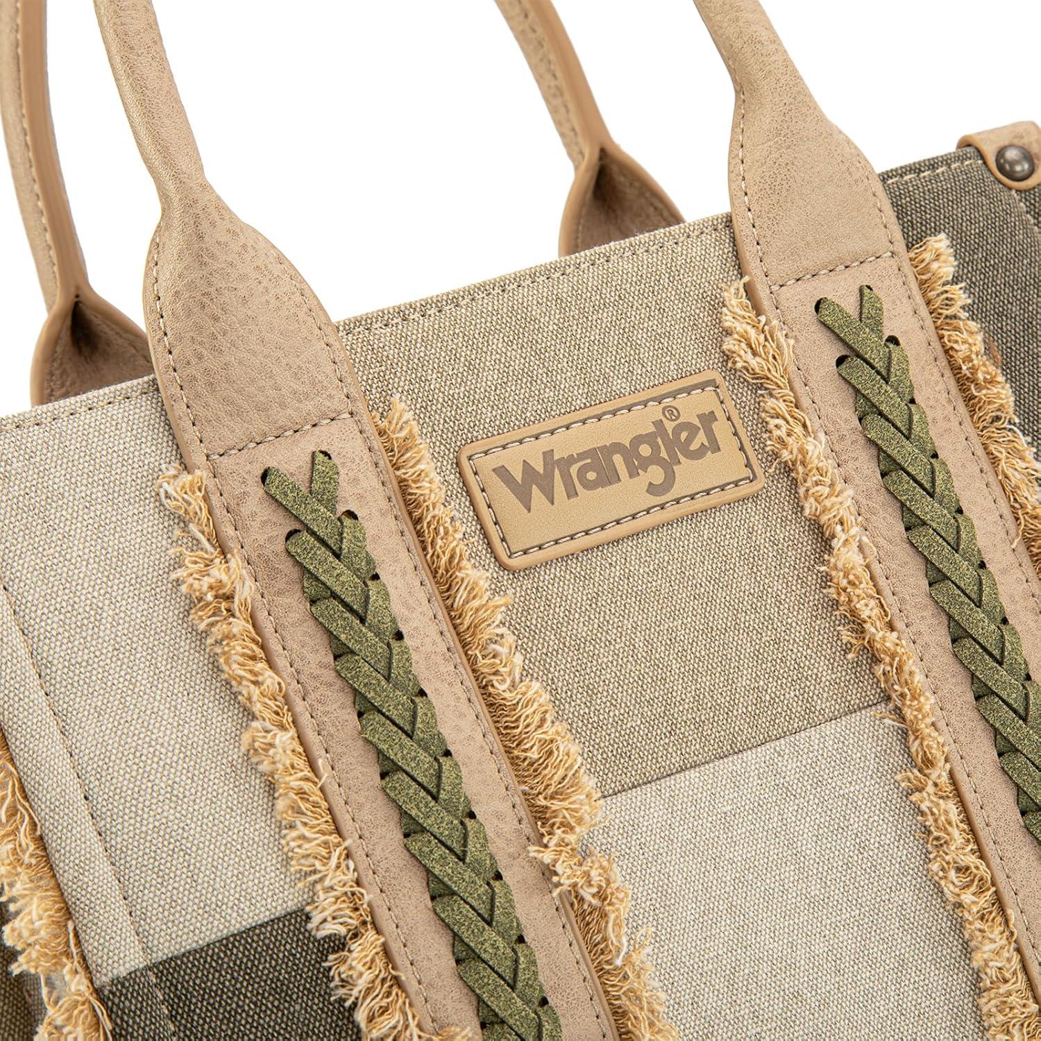 imageMontana West Wrangler Tote Bag for Women Canvas Woven Top Handle Handbags with Guitar Strap Retro Purse Boho Shoulder BagTan