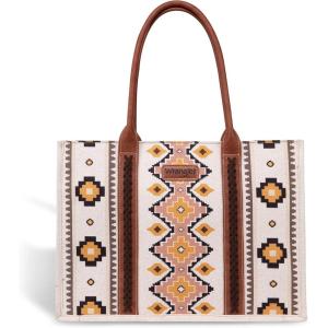 Montana West Wrangler Large Tote Bag for Women Work Handbags Shoulder Purses with Top Handle Western(A Angel White – No Strap)