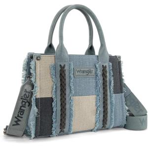 Montana West Wrangler Tote Bag for Women Canvas Woven Top Handle Handbags with Guitar Strap Retro Purse Boho Shoulder Bag(Jean)