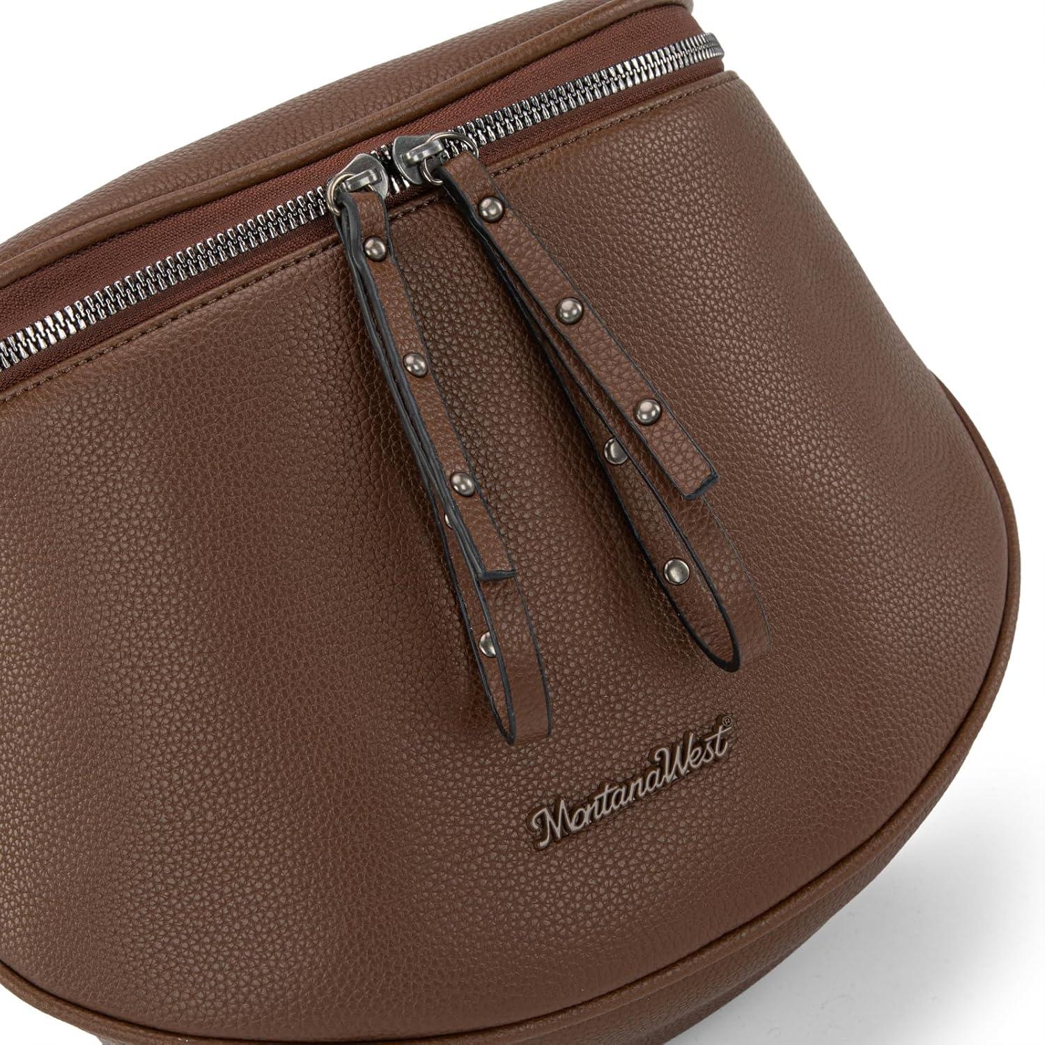 imageMontana West Large Crossbody Bags for Women Bum Bag Sling Purse with Adjustable StrapCoffee