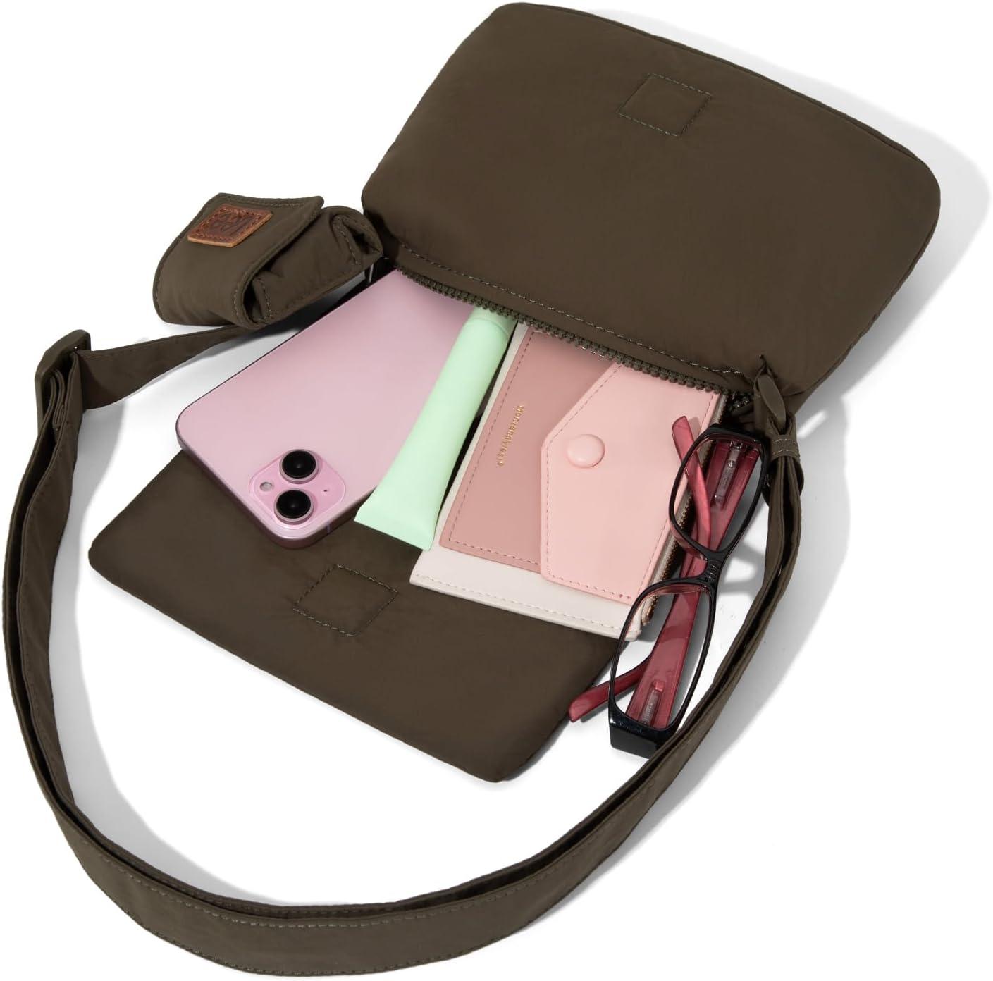 imageMontana West x Lee Small Crossbody Bags for Women Lightweight Mini Shoulder Bag with Earphone PouchLeearmy Green