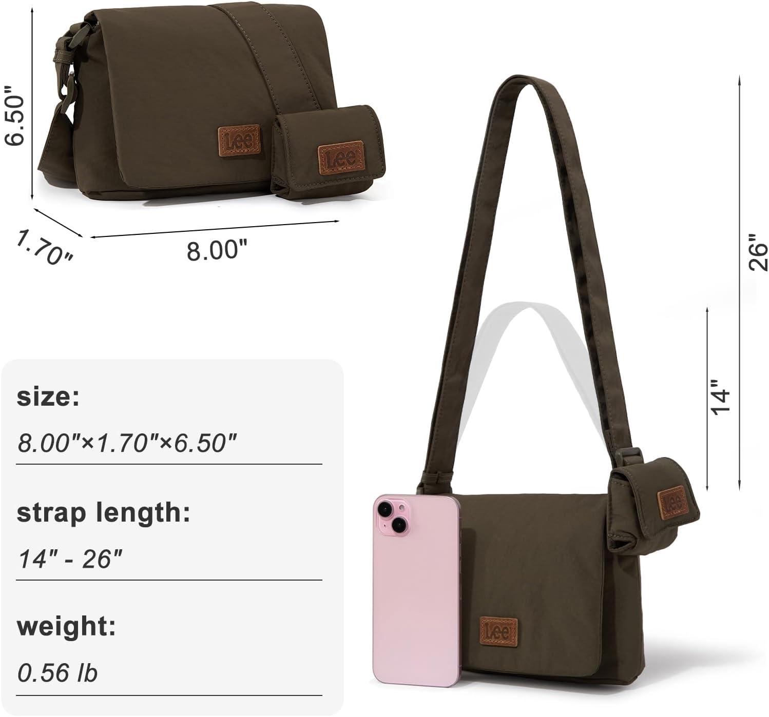 imageMontana West x Lee Small Crossbody Bags for Women Lightweight Mini Shoulder Bag with Earphone PouchLeearmy Green