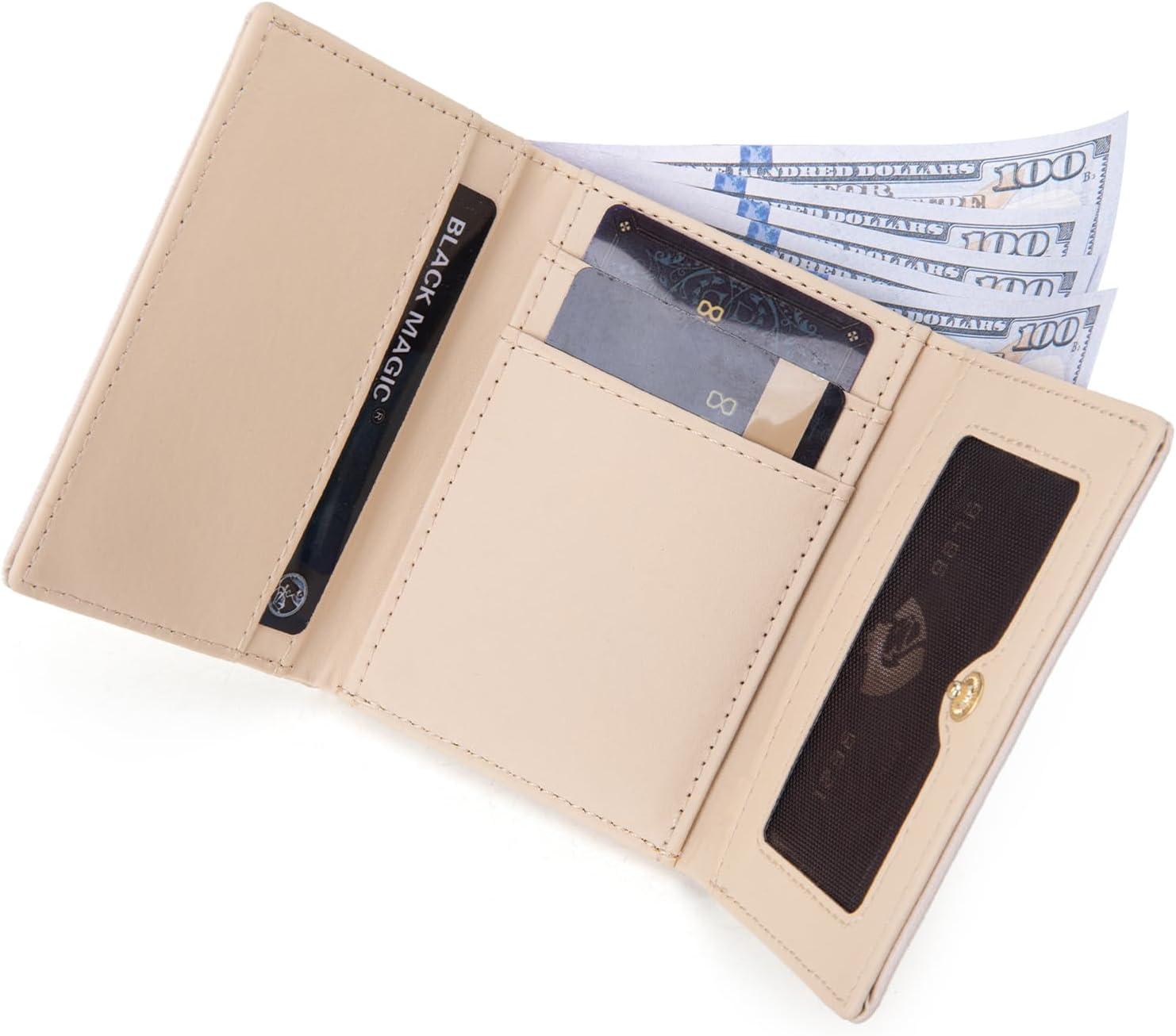 imageMontana West Small Wallets Woman RFID Blocking Wallet Trifold Pocket Wallet with ID WindowBeige