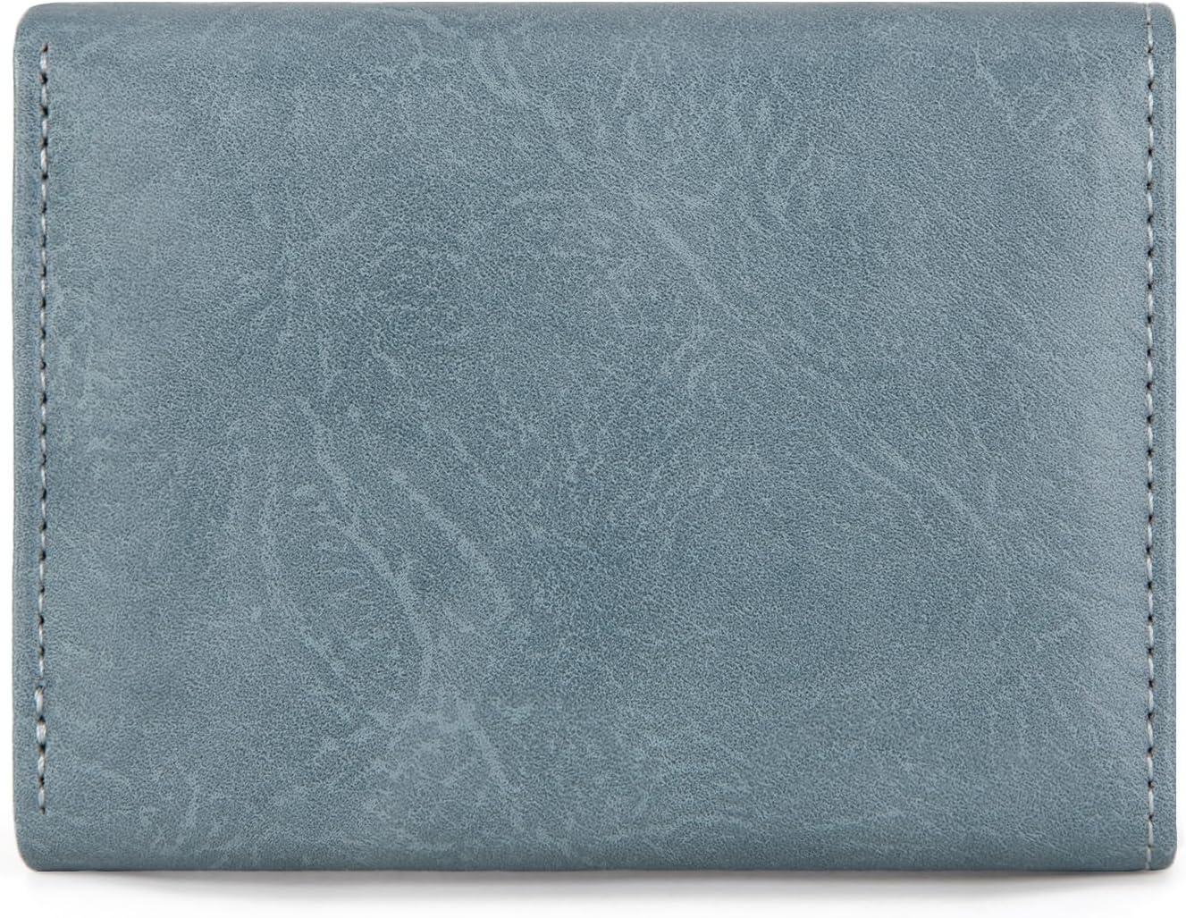 imageMontana West Small Wallets Woman RFID Blocking Wallet Trifold Pocket Wallet with ID WindowJeans Blue
