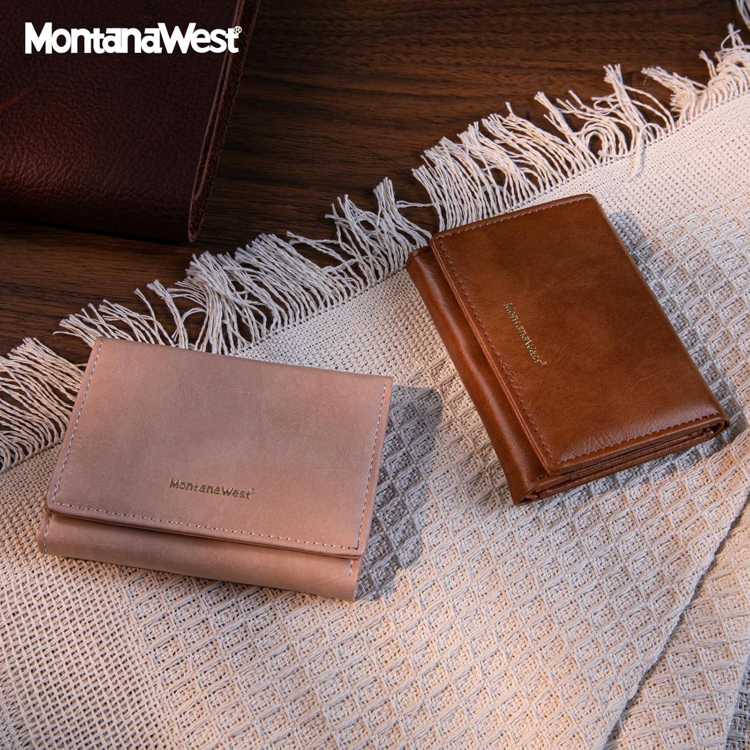 imageMontana West Small Wallets Woman RFID Blocking Wallet Trifold Pocket Wallet with ID WindowPink