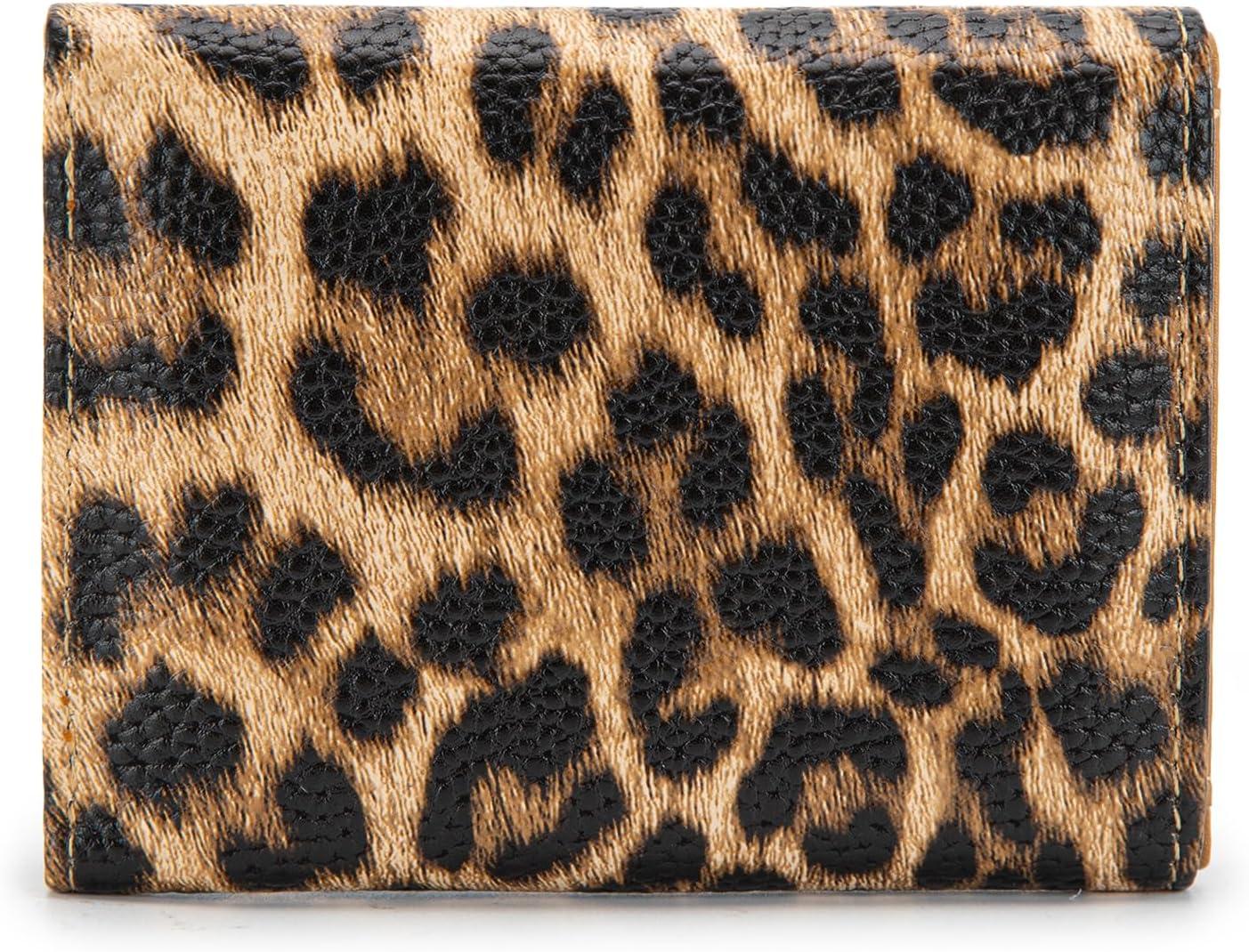 imageMontana West Small Wallets Woman RFID Blocking Wallet Trifold Pocket Wallet with ID WindowZ Leopard Brown