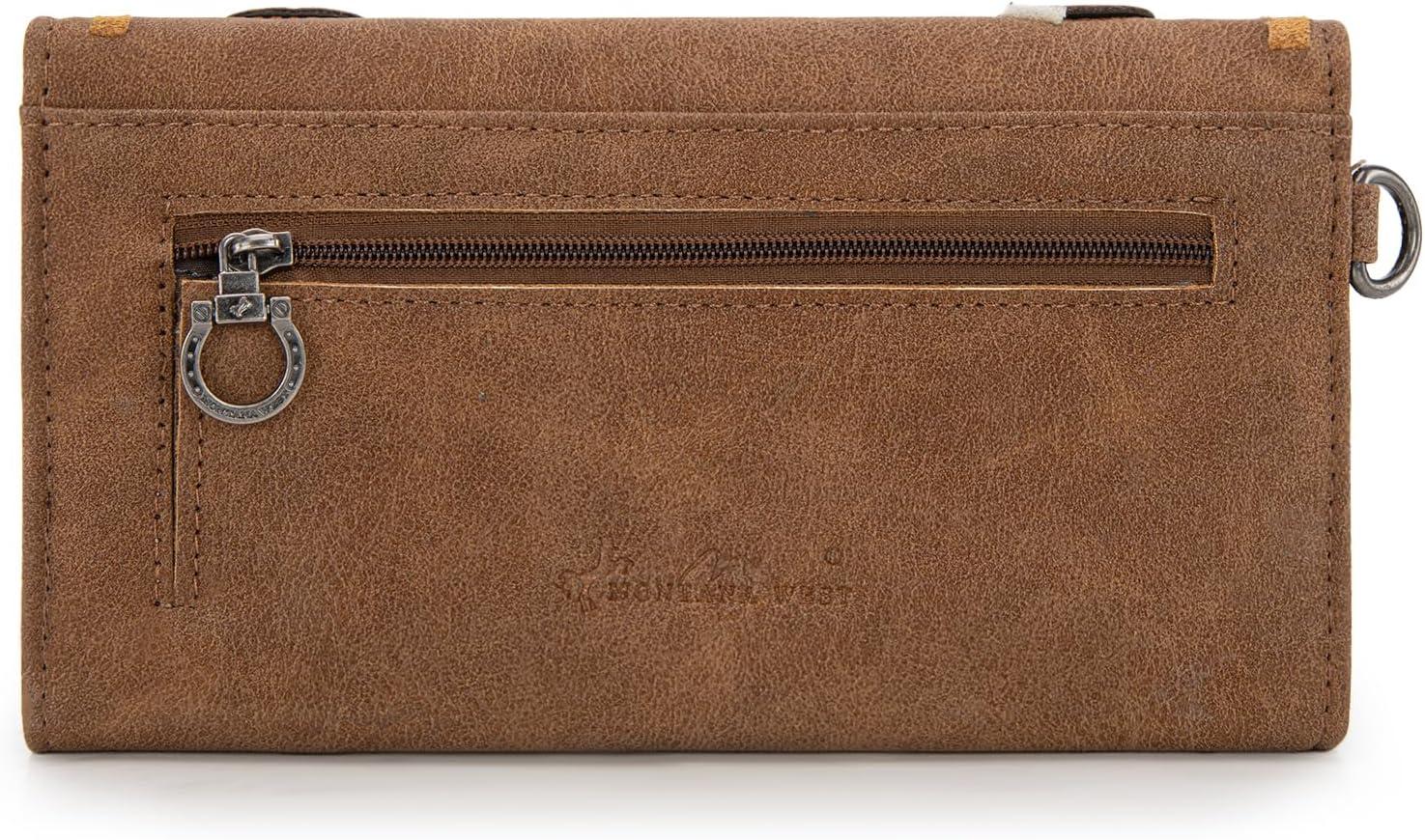 imageMontana West Wristlet Wallets for Women Western Trifold Wallet Purse with Card Holder MW1340W002BKBrown