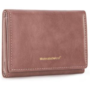 Montana West Small Wallets Woman RFID Blocking Wallet Trifold Pocket Wallet with ID Window(Camel)